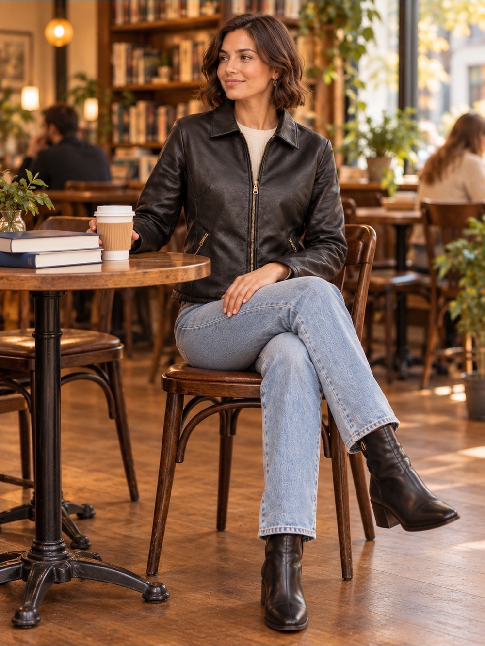 Made in Italy Black Vegan Faux Leather Jacket – Medium